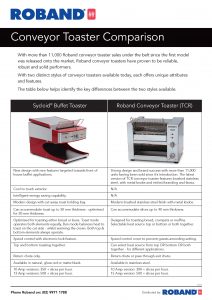 Roband Conveyor Toaster Comparison